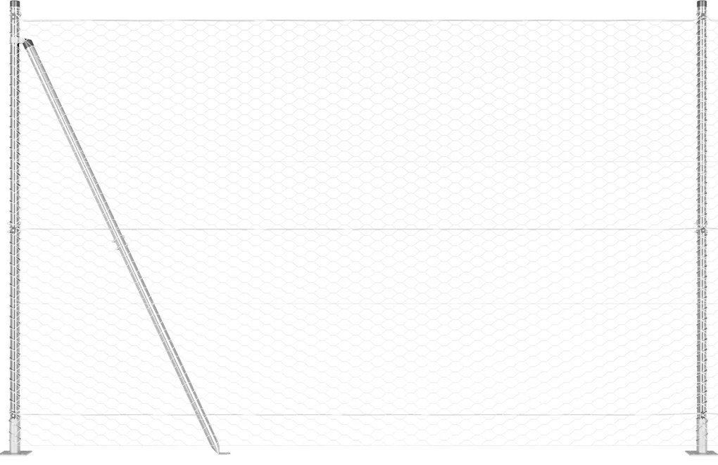 Cerca Hexagonal vidaXL 1,6x10 m Aço Galvanizado