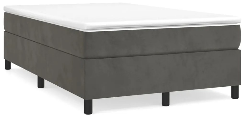 Cama boxspring com colchão 120x190 cm veludo cinzento-escuro