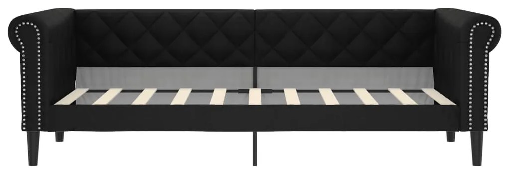 Sofá-cama 90x190 cm couro artificial preto