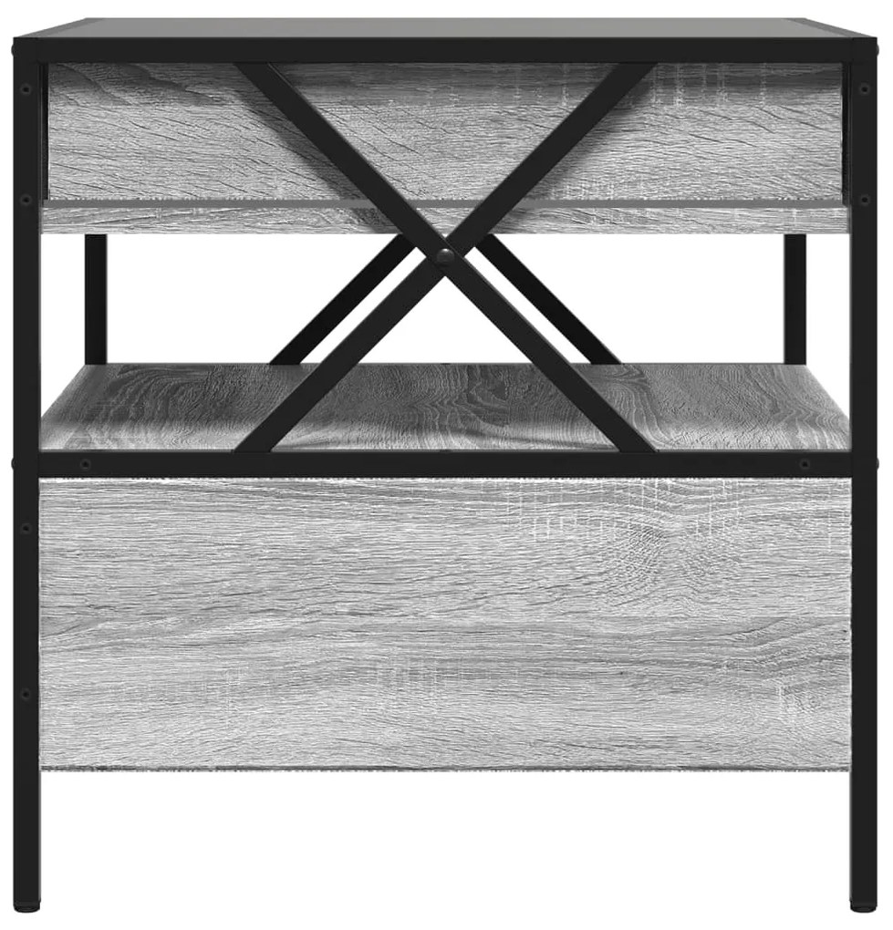 Mesa de centro luzes LED Infinity 50x50x51 cm cinzento sonoma