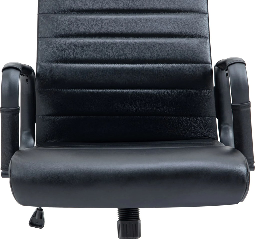 Cadeira de Escritório Columbus Couro Genuíno Preto