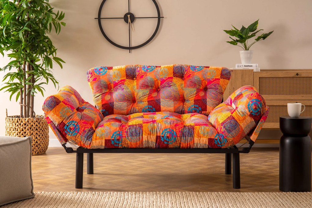 Sofá-Cama de 2 Lugares Nitta – Multicolor – 155x80x70 cm