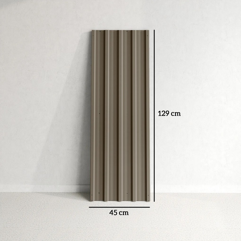 Conjunto de 12 Painéis para Telhado de Aço Galvanizado 7m² para Abrigos e Garagens 129x45cm Castanho