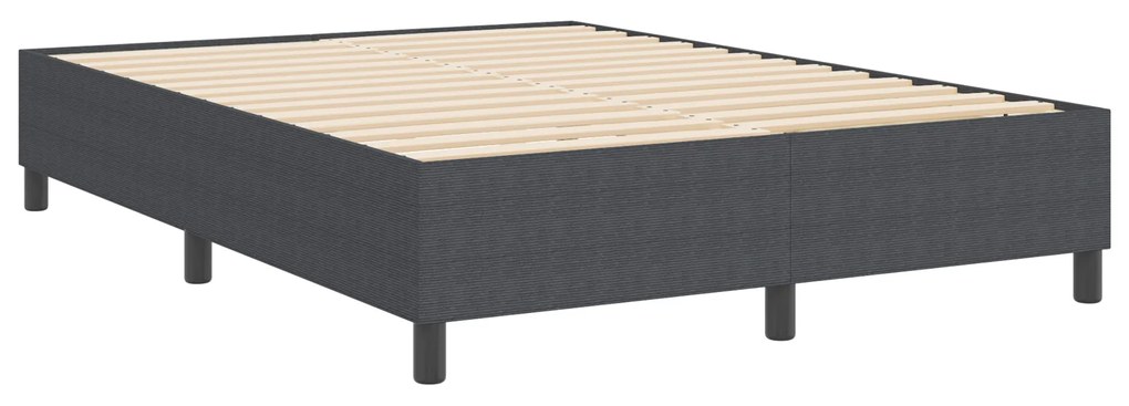 Cama Box vidaXL Cinza Escuro 140x200 cm Tecido de Corduroy