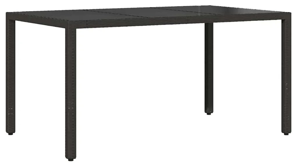Conjunto de Jantar para Jardim 5 pcs Preto 150 x 90 x 75 cm