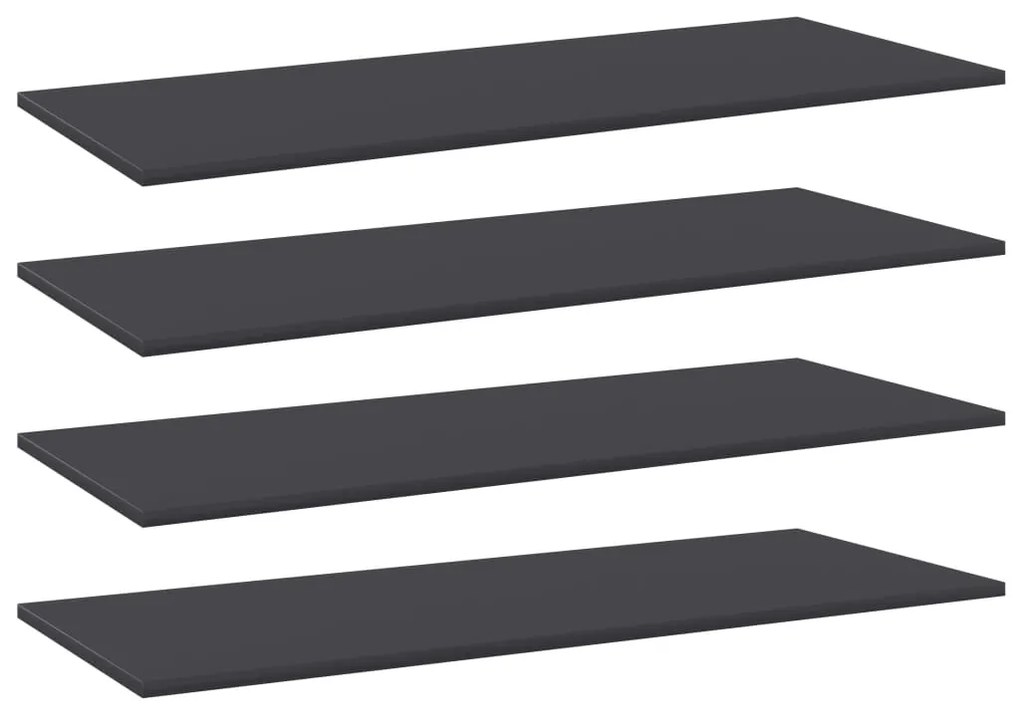 vidaXL Prateleiras p/ estante 4pcs 100x40x1,5cm contraplacado cinzento