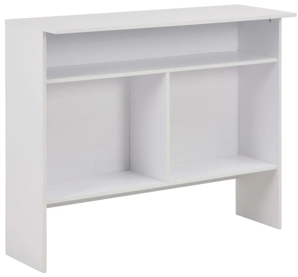 Mesa de bar com 2 tampos branco 130x40x120 cm