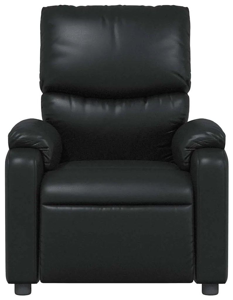 Poltrona de massagens reclinável couro artificial preto