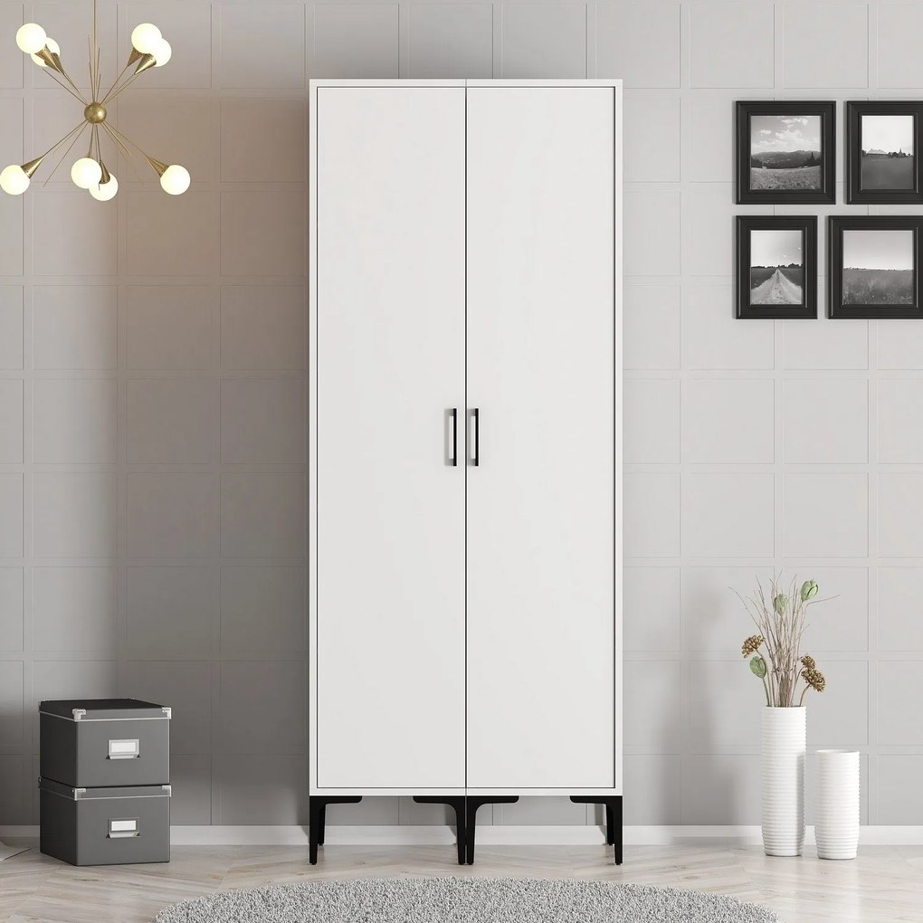 Roupeiro Kumsal SS – Branco – 80 cm x 47,5 cm x 201,4 cm