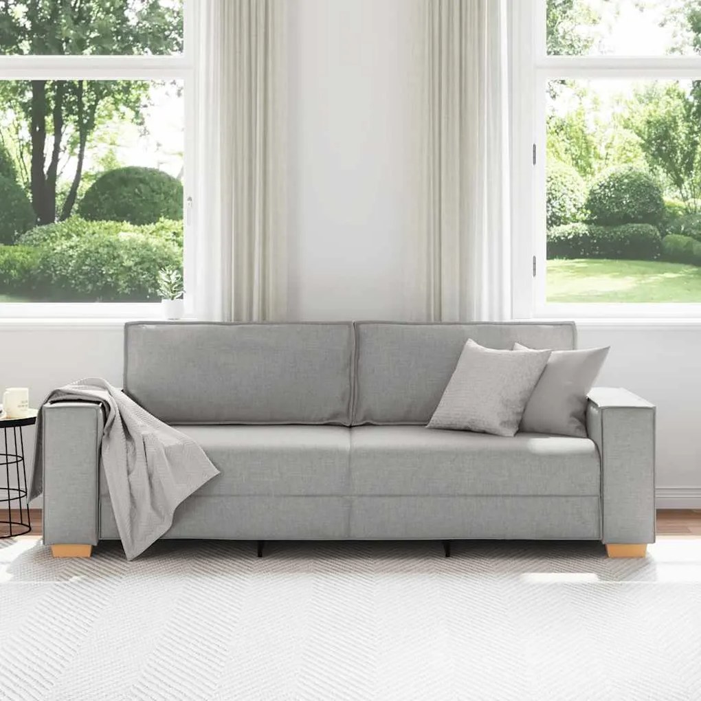 Sofá de 3 lugares cinza nuvem 180 cm tecido