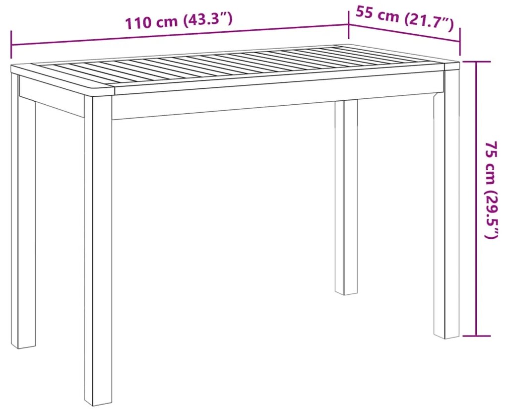 3 pcs conjunto de jantar para jardim madeira de acácia maciça