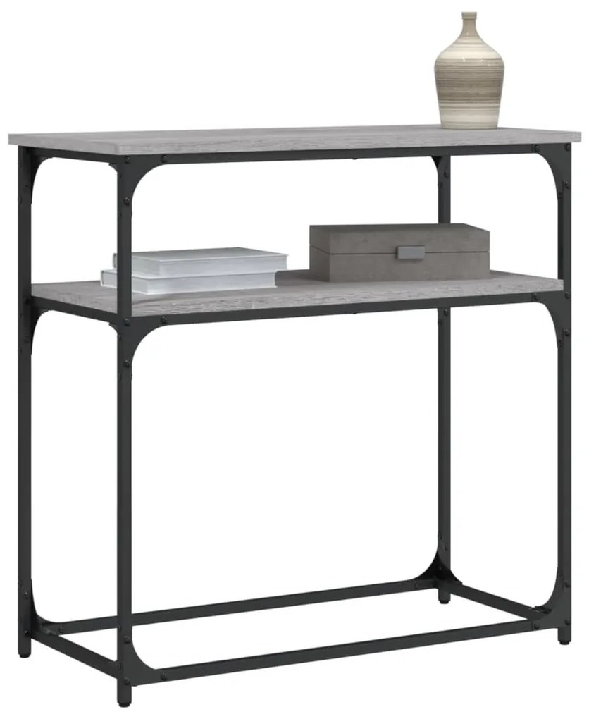 Mesa consola 75x35,5x75 cm derivados de madeira cinzento sonoma