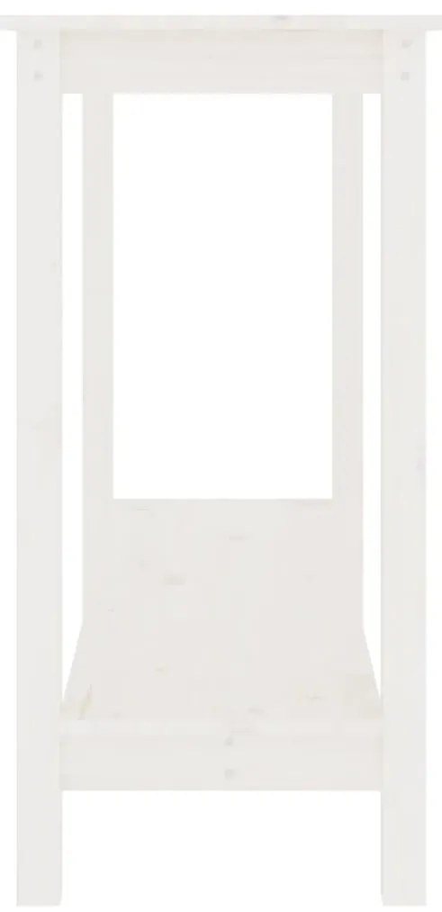 Mesa consola 110x40x80 cm pinho maciço branco