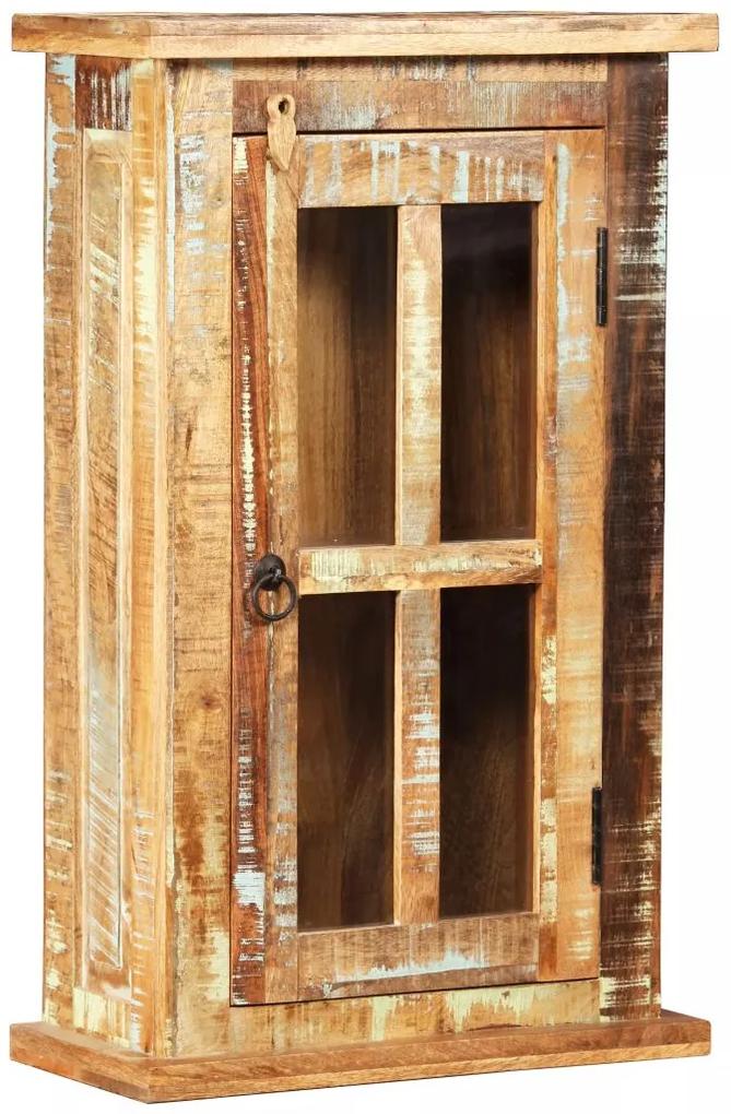 Armário de parede em madeira recuperada maciça 44x21x72 cm