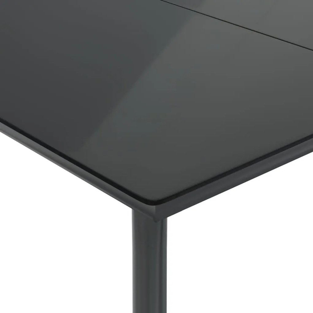 9 pcs conjunto de jantar p/ jardim c/ almofadões vime PE preto