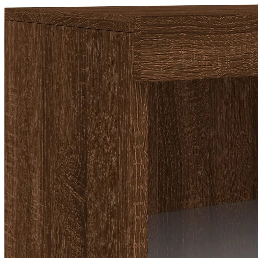 Aparador com luzes LED 60,5x37x100 cm carvalho castanho
