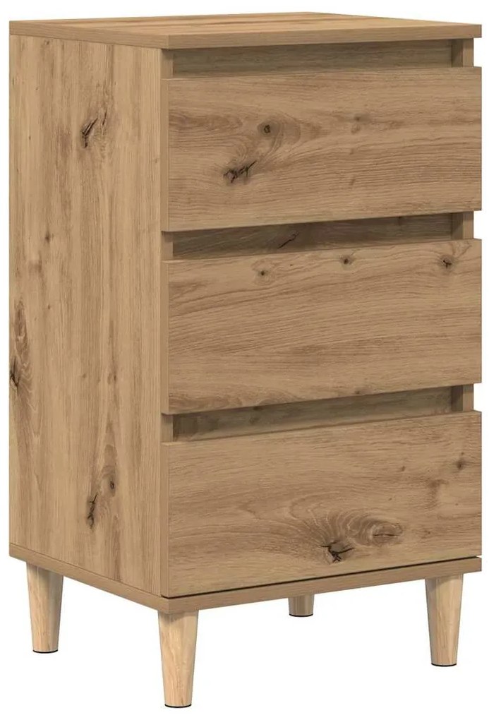 Mesa de cabeceira vidaXL Carvalho Artisan 40x35x70 cm Madeira de engen