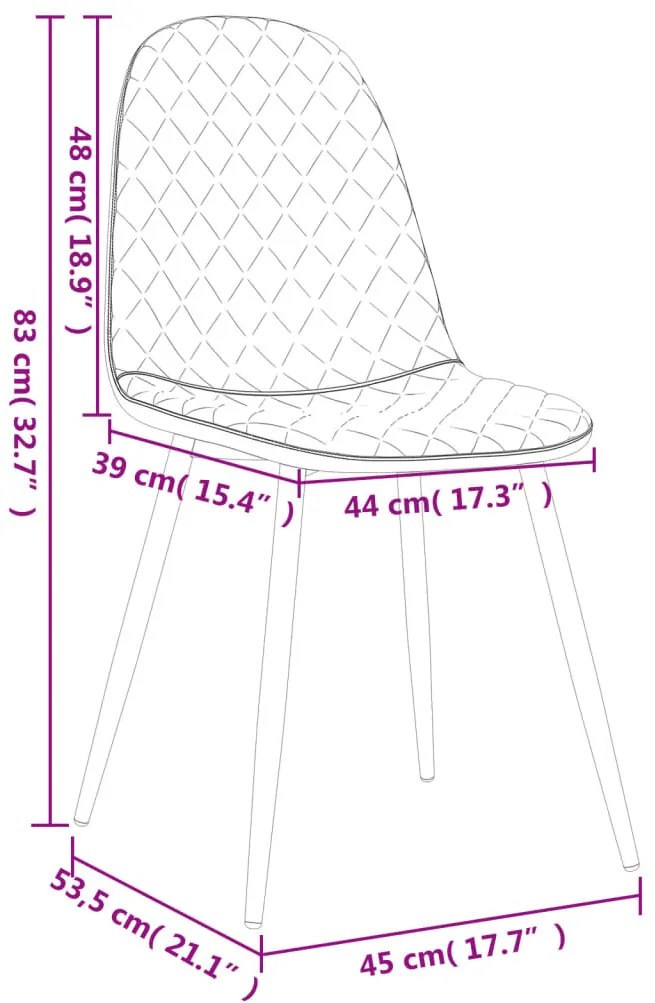 Cadeiras de jantar 2 pcs veludo rosa