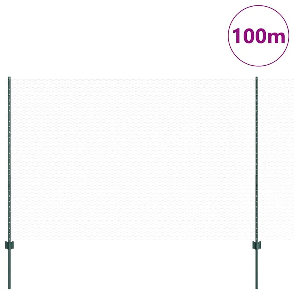 Postes de Cerca vidaXL 11 pcs U-Channel Verde 150 cm Aço