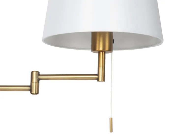Candeeiro de parede em bronze com cúpula branca e braço ajustável - Ladas Deluxe Moderno