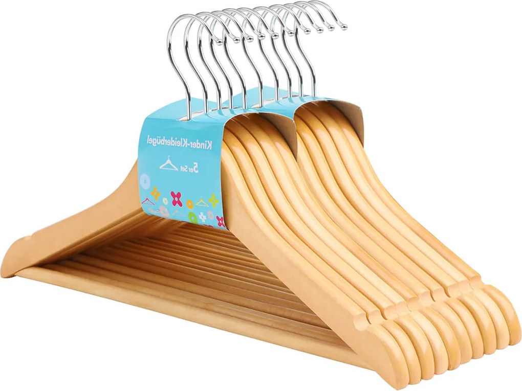 Conjunto 20 cabides para roupa de criança em madeira de ácer