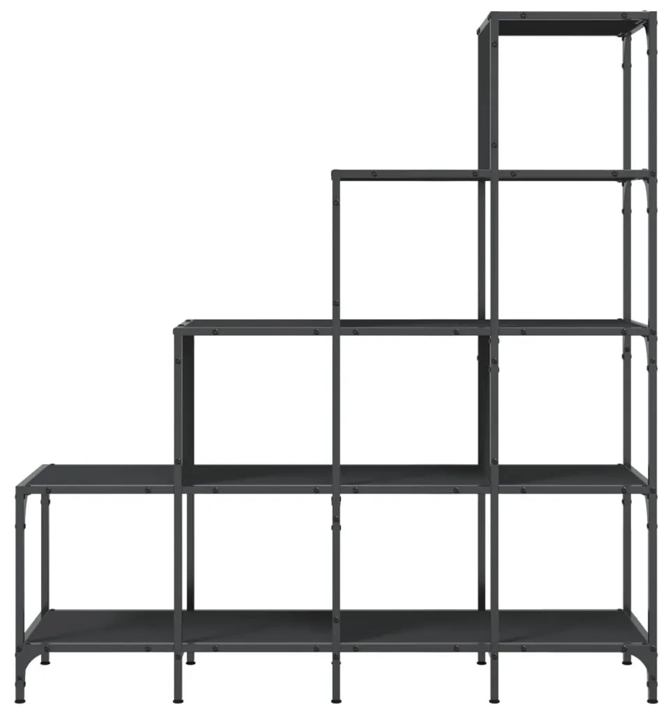 Estante 122x30x132 cm derivados de madeira e metal preto