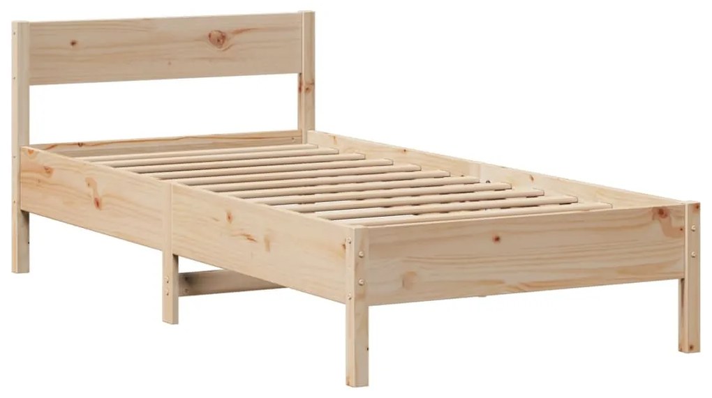 Cama com estante sem colchão 75x190 cm pinho maciço
