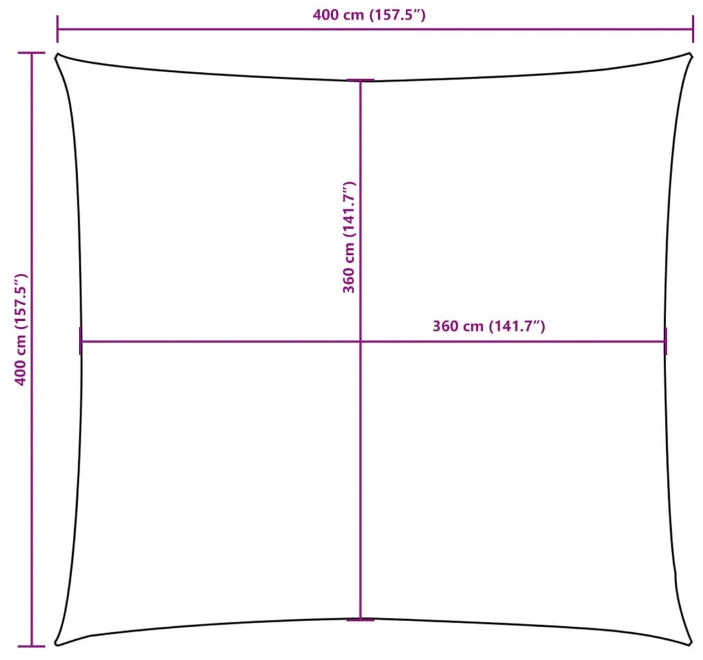 Para-sol estilo vela tecido oxford quadrado 4x4 m terracota