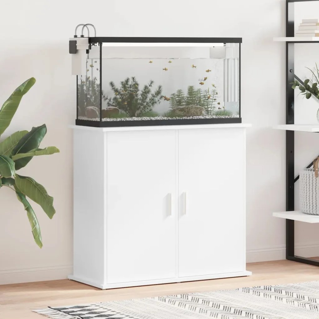 833625 vidaXL Suporte de aquário 81x36x73 cm deriv. madeira branco brilhante