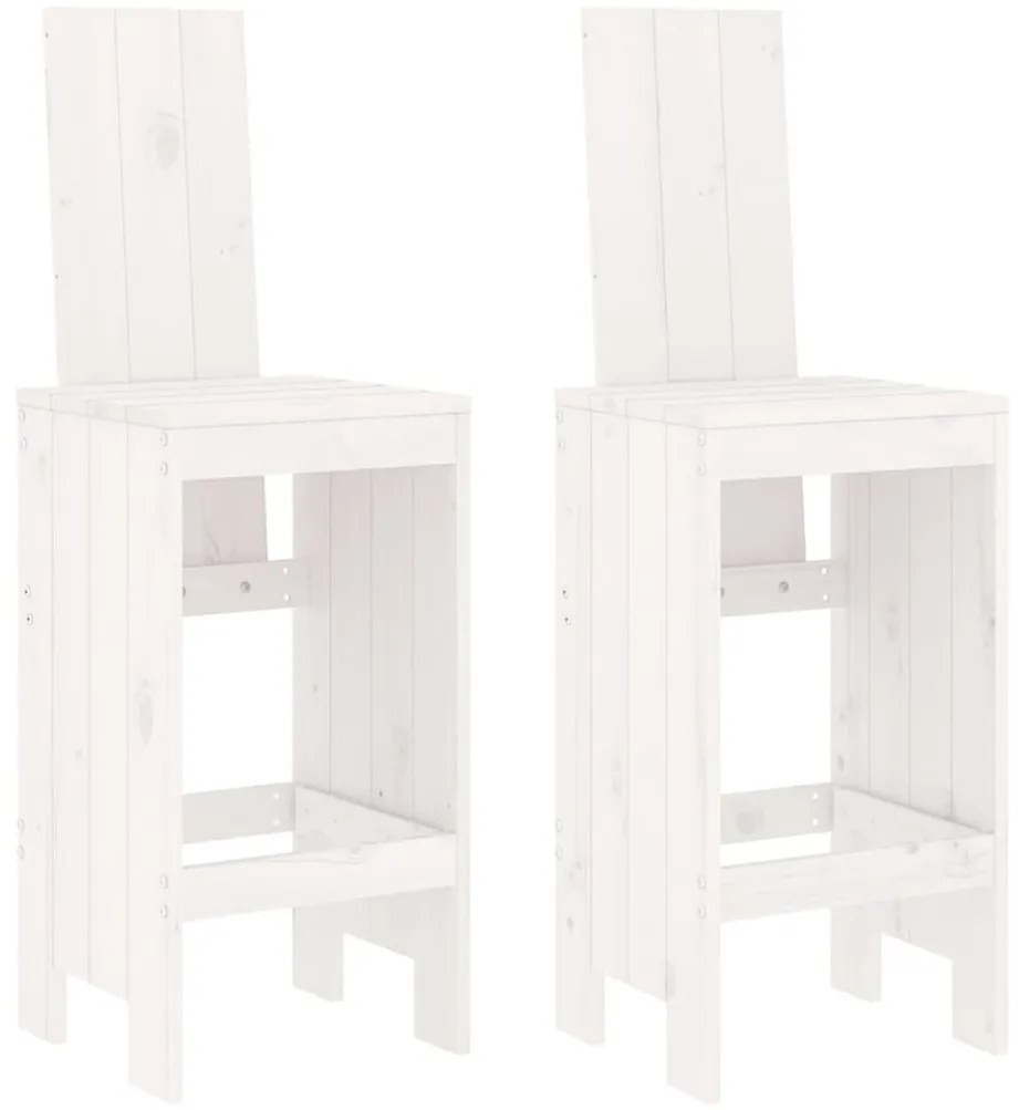 3 pcs conjunto de bar para jardim pinho maciço branco