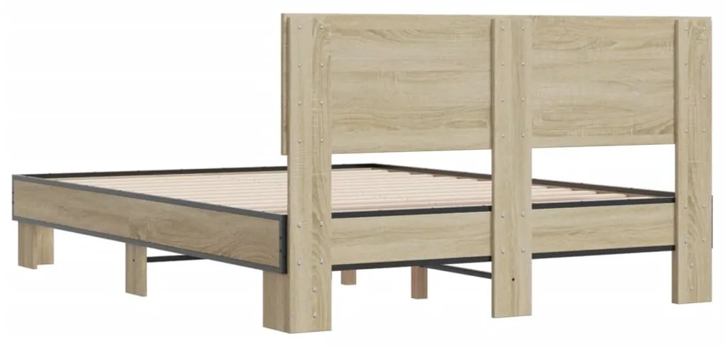 Estrutura de cama 135x190 cm derivados madeira/metal