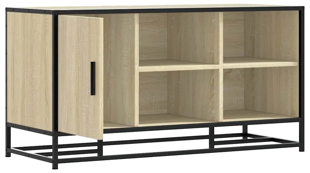 Banco para calçado sonoma carvalho 100x40x53,5 cm madeira metal