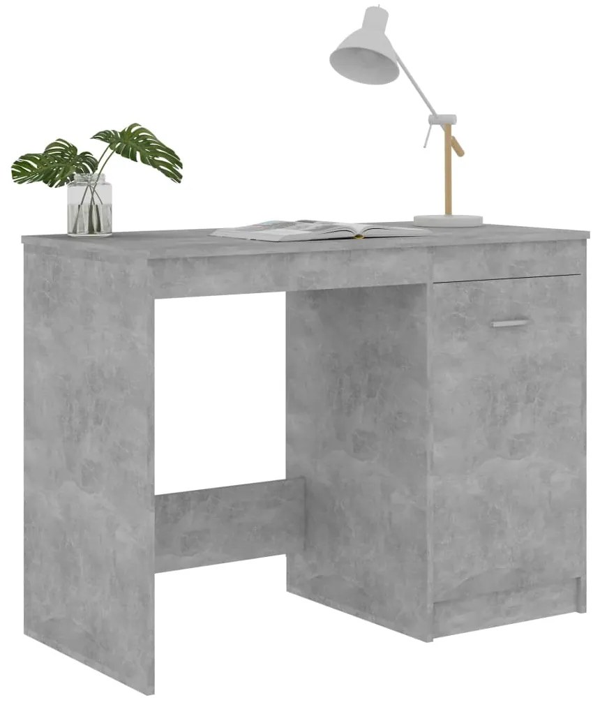 Secretária 100x50x76 cm derivados de madeira cinzento cimento