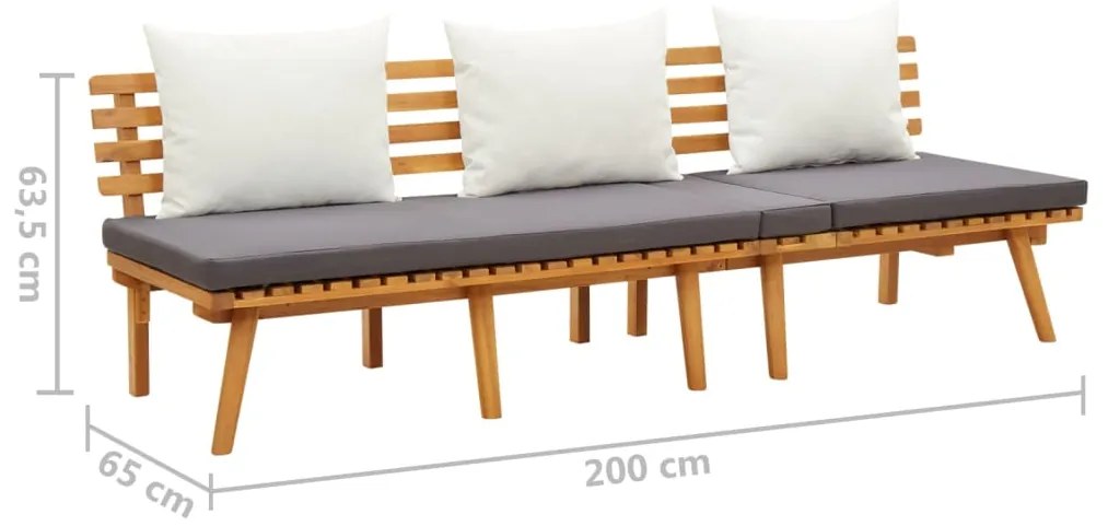 Banco de jardim 200x65 cm madeira de acácia maciça