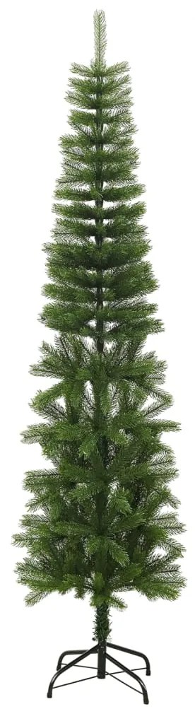 Árvore de Natal artificial fina com suporte PE 240 cm