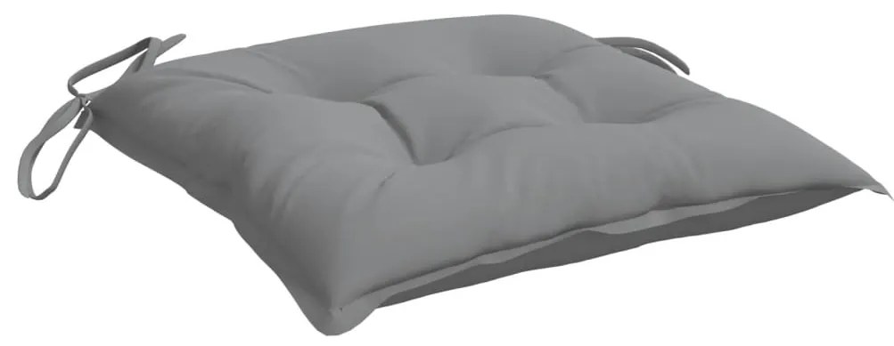 Almofadões de cadeira 4 pcs 50x50x7 cm tecido oxford cinzento