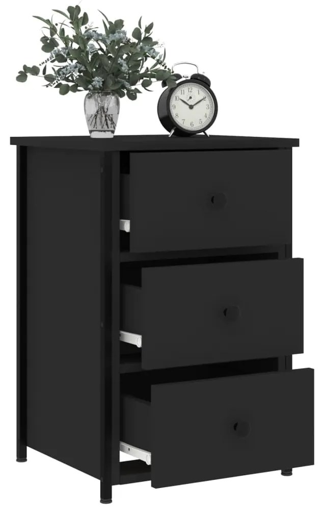 Mesa de cabeceira 40x36x60 cm derivados de madeira preto