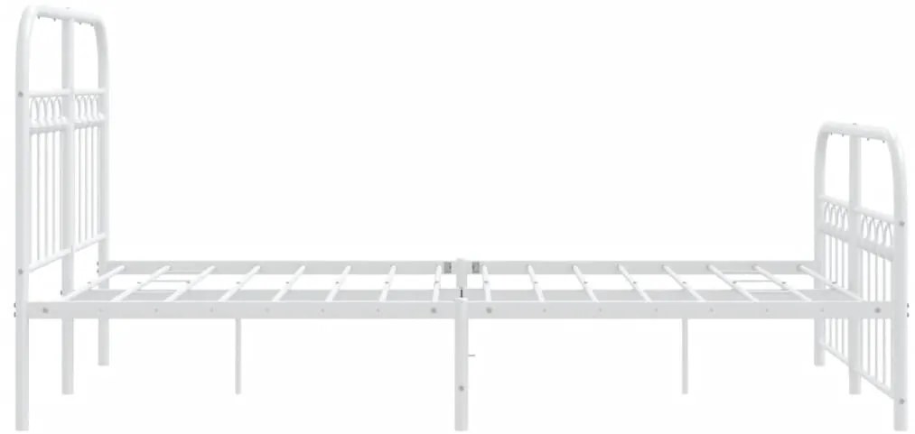 Estrutura de cama com cabeceira e pés 120x200 cm metal branco