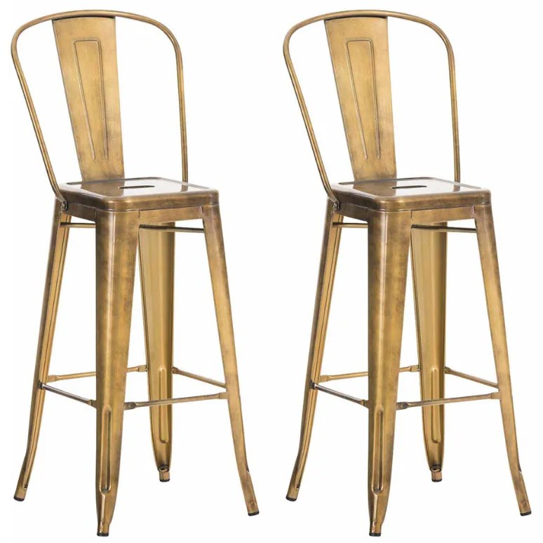 Conjunto de 2 bancos de bar Aiden 44 x 115 x 52 cm Dourado