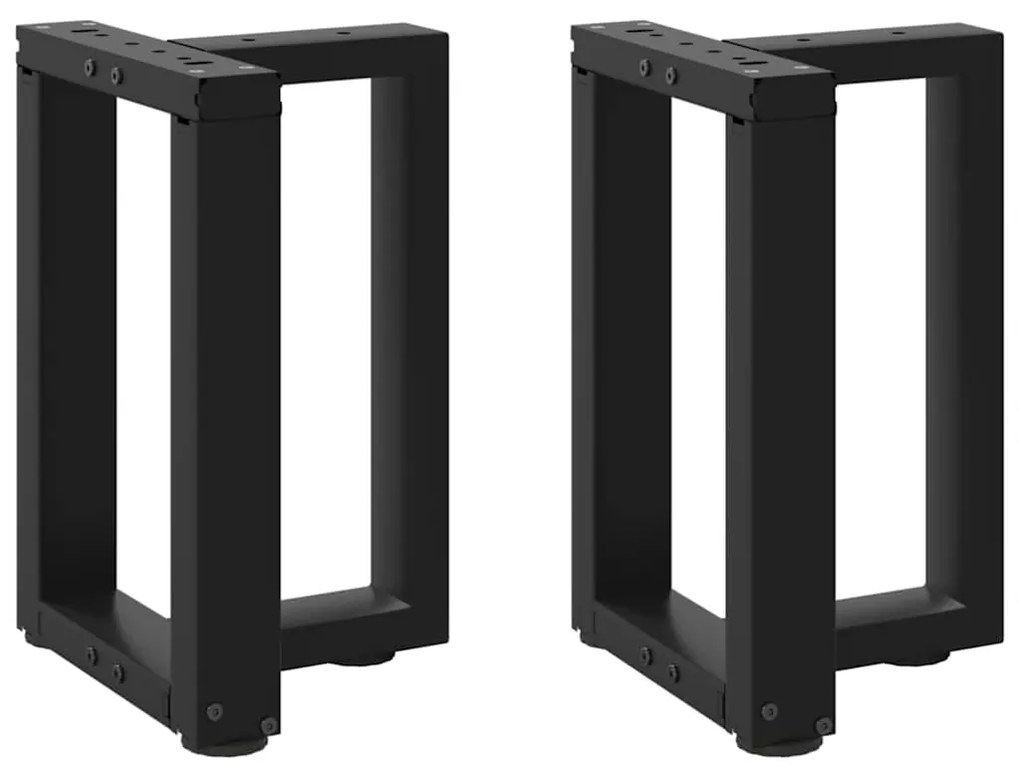 vidaXL Pés para mesa de centro em forma de T, 2 peças, preto, 28x25x(42-43) cm, aço