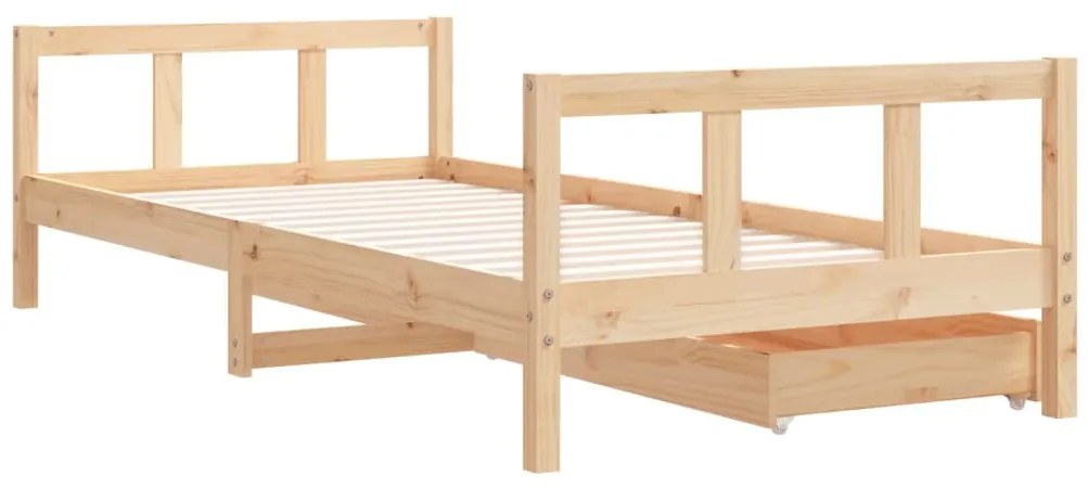Estrutura de cama infantil c/ gavetas 90x200 cm pinho maciço