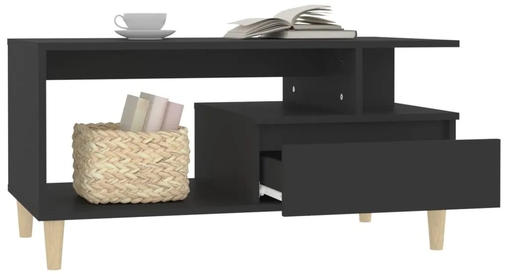 Mesa de centro 90x49x45 cm derivados de madeira preto