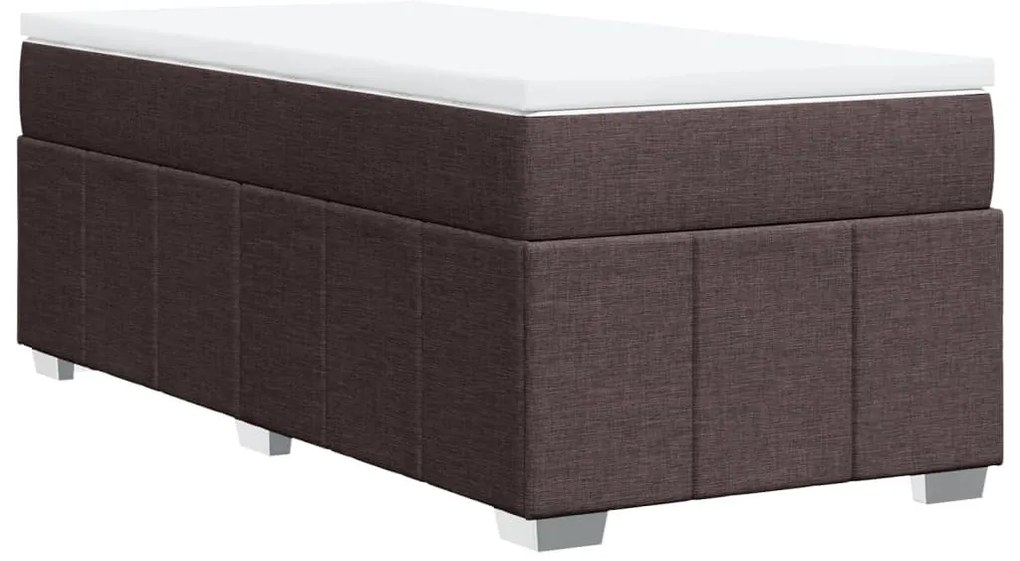 Cama com molas/colchão 90x190 cm tecido castanho-escuro