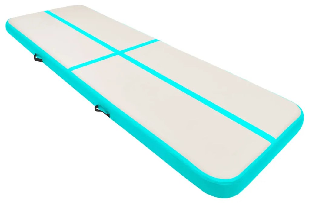 Colchão de ginástica insuflável c/ bomba 500x100x15cm PVC verde