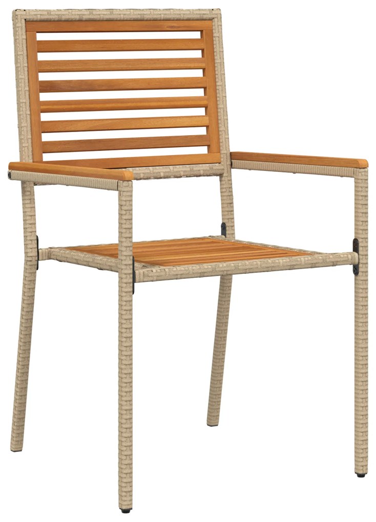 Conjunto de Jantar de Jardim vidaXL de 3 peças em Rattan Poliéster Beg