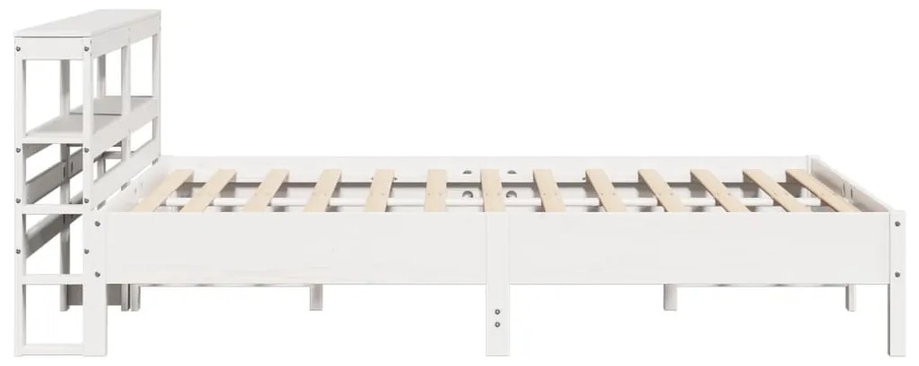 Cama sem colchão 135x190 cm madeira de pinho maciça branco