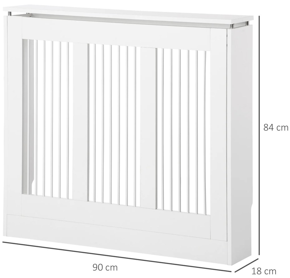 Cobertura de Radiador Branca 90x18x84 cm Cobertura de Radiador de MDF Desenho Modern para Sala de Estar Dormitório Branco