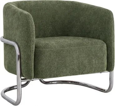 Pack De 2 Poltronas Estofadas E Em Ferro Zantria Chenille Verde Sálvia - Sklum