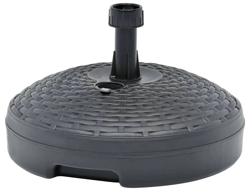 vidaXL Base guarda-sol c/ areia/água 20 L plástico vime antracite