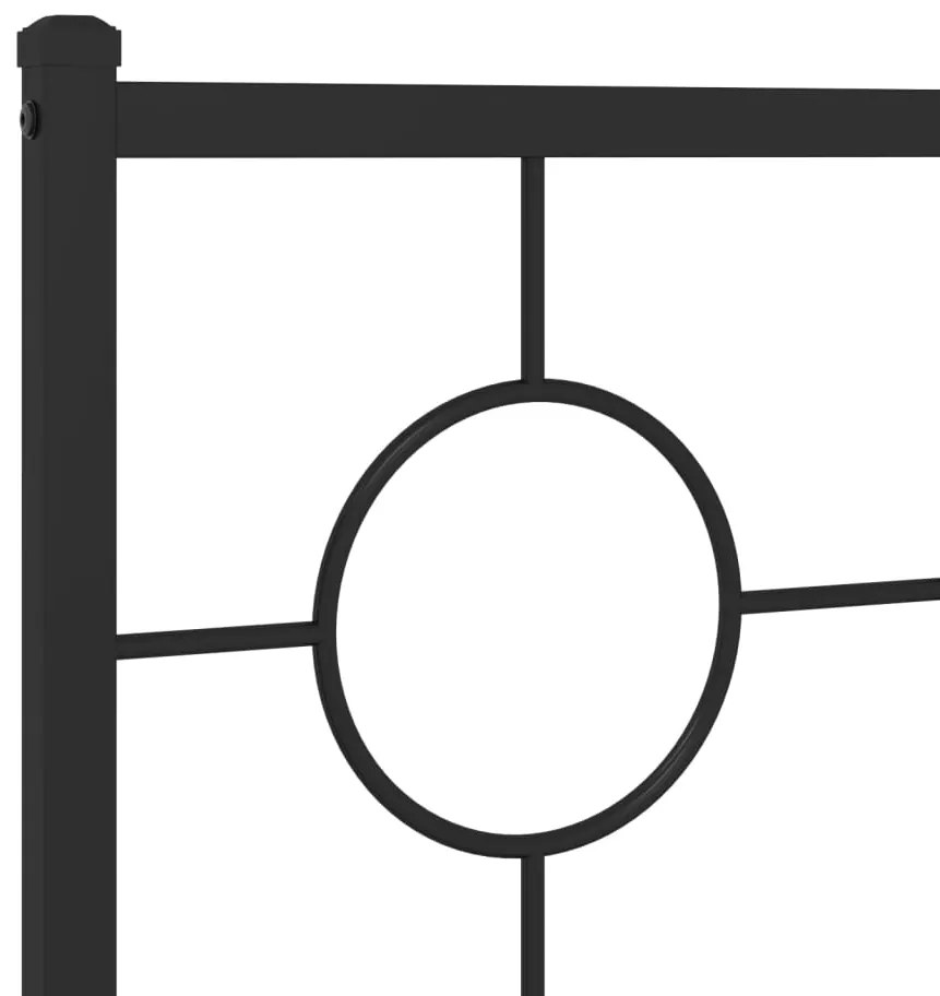 Estrutura de cama com cabeceira e pés 140x200 cm metal preto